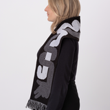 "entzück dich selbst" scarf (black/white)
