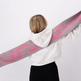 "entzück dich selbst" scarf (grey/pink)