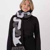 "entzück dich selbst" scarf (black/white)