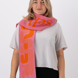 "entzück dich selbst" scarf (pink/orange)