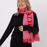 "entzück dich selbst" scarf (pink/red)