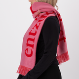 "entzück dich selbst" scarf (pink/red)