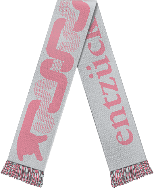 "entzück dich selbst" scarf (grey/pink)