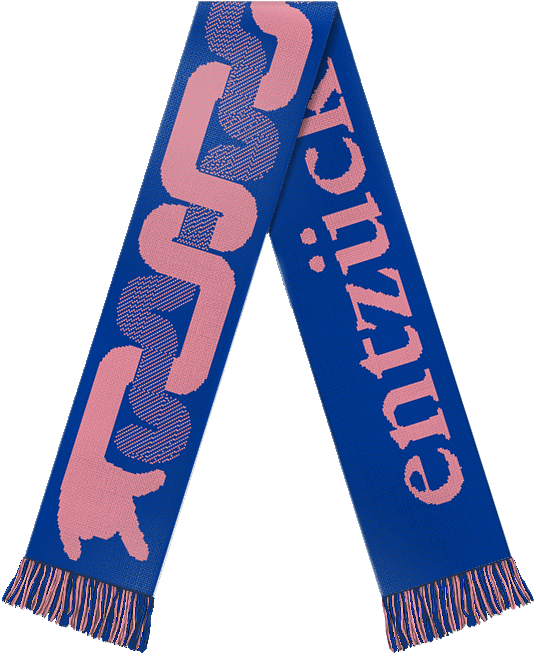 "entzück dich selbst" scarf (blue/pink)